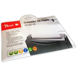 Peach Aktenvernichter Service Kit | 12 Stück Schmiermittelblätter | Aktenvernichterpflege | für hohe Schneidleistung | einfache Handhabung | PS100-00