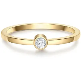 Eastside Solitärring "ES2007" Gr. 52, gold (gelbgold), Fingerringe, Damen, 52, Edelstahl, 1,4mm