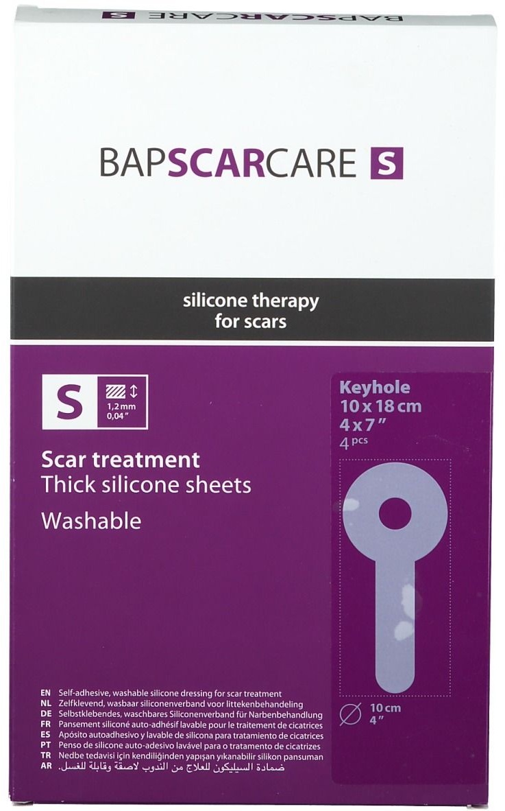 BAP SCAR CARE S Pansement lavable pour cicatrices de serrure 10 x 18 cm 4 pc(s) bandage(s)