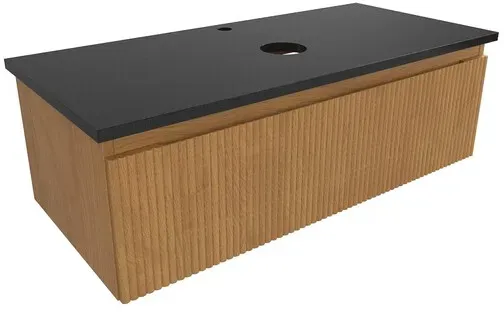 Badezimmerschrank mit Abdeckplatte SAT Evolution 98x30x44,5 cm honigmatt Eiche SATEVO100DMZ