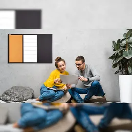 ALLboards 3-in-1-Kombitafel: Whiteboard, Kreidetafel magneitsch, Kork 90×60 cm + Zubehör