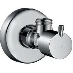 Hansgrohe Eckventil S-Design G 1/2 x 3/8, Griff und Rosette aus Kunststoff, chrom