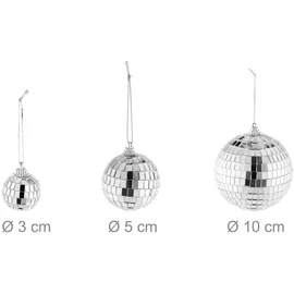 Relaxdays Mini Discokugel 15er Set Silber