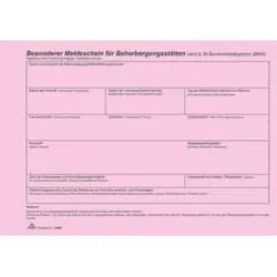 Fremdenmeldeblock A5 RNK 1649 neutral/Rheinland-Pf.