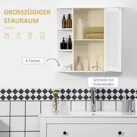 Homcom Spiegelschrank 66 cm weiß