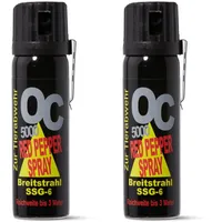 Pfefferspray OC 5000 Breitstrahl 40 ml 50 ml 63 ml - mit Metallclip - EXTRA STARK - zur Selbstverteidigung hochwertiges KO Spray mit Federdeckel - 3 Meter Reichweite (4, 63 ml)