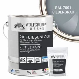 WO-WE 2K Fliesenlack MATT Silbergrau RAL 7001 5 kg