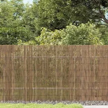 vidaXL Gartenzaun 500 x 80 cm Schilf/Holz
