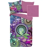 Hip Axelle Mako-Satin, 135x200, Reißverschluss, Wendeoptik, Mandala, Bunt, Lila bunt