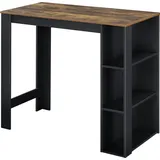 [en.casa] Bartisch Danderyd 120 x 60 x 106 cm Schwarz/Eiche, dunkel