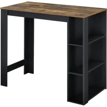 [en.casa] Bartisch Danderyd 120 x 60 x 106 cm Schwarz/Eiche, dunkel