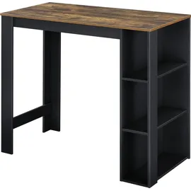 [en.casa] Bartisch Danderyd 120 x 60 x 106 cm Schwarz/Eiche, dunkel