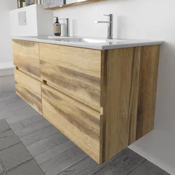 Megabad Lodge Doppel-Waschtischunterschrank 126 cm mit 4 Auszügen für Waschtisch Villeroy & Boch Venticello HMW13056D03KEITC130 mit Käuferschutz. Online beste, Badmöbel,