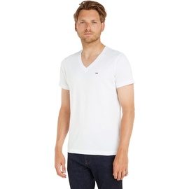 Tommy Jeans Tommy Hilfiger T-Shirt TJM ORIGINAL V-Ausschnitt Weiß (Classic White), M