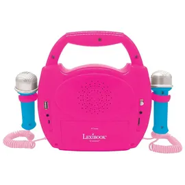 Lexibook Lexibook, Disney Prinzessin, Tragbarer Karaoke-Digitalplayer für Kinder, Mikrofone, Lichteffekte, Bluetooth®, Aufnahme- und Stimmwechselfunktion, Pink, MP320DPZ