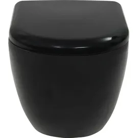 vidaXL Wand-WC mit WC-Sitz Schwarz