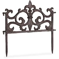 Relaxdays Beetzaun, braun Metall, 27x27x1 cm, Gartenzubehör, Hochbeete