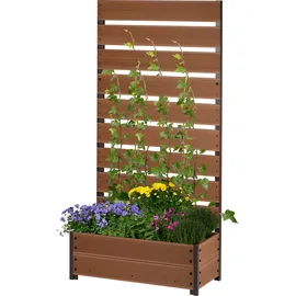Dobar WPC Pflanzkasten mit Rankgitter 60 x 30 cm Braun