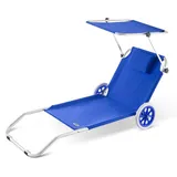 CASARIA Sonnenliege Klappbar 115 x 60 x 22 cm Blau