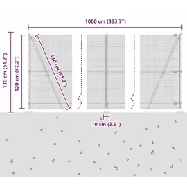 vidaXL Zaunpfosten 10 x 1,2 m Grün/Stahl