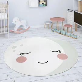 Paco Home Mond Motiv Kinderteppich 150 x 150 cm Creme/Weiß