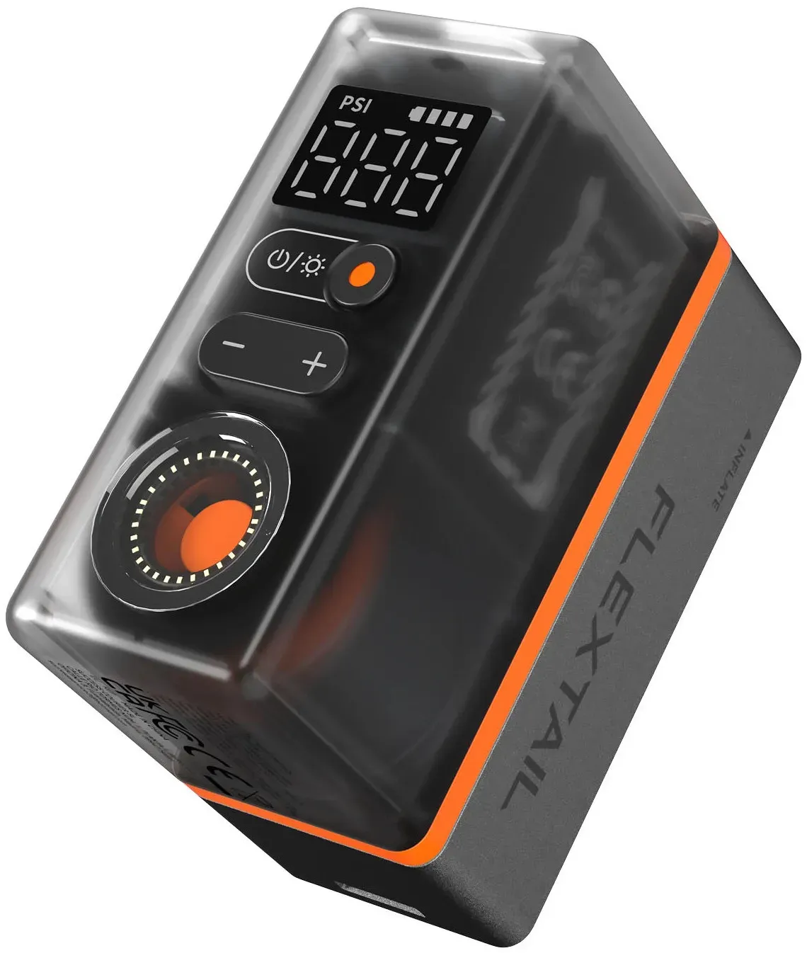 Elektrische Fahrradpumpe Flextail TINY Tire Pump ACS  schwarz/orange