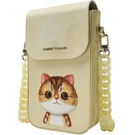 Dell Nimmy Big Eyed Pet 2.0 Cat, 3-in-1-Set: Handytasche + Geldbörse Tracker-Hülle – Beige