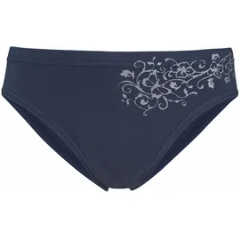 PETITE FLEUR Bikinislip PETITE FLEUR, Mädchen, Gr. 158/164, 4 Stk., bunt (blau, meliert, pink, marine, grau, meliert), Single Jersey, Obermaterial: 95% Baumwolle, 5% Elasthan, Glitzermuster, körpernah, Unterhosen, schöner Basic für jeden Tag, mit floralem Glitzerdruck