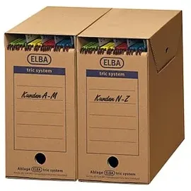 Elba Archivboxen tric system braun 16,0 x 34,1 x 31,5 cm, 6 St.