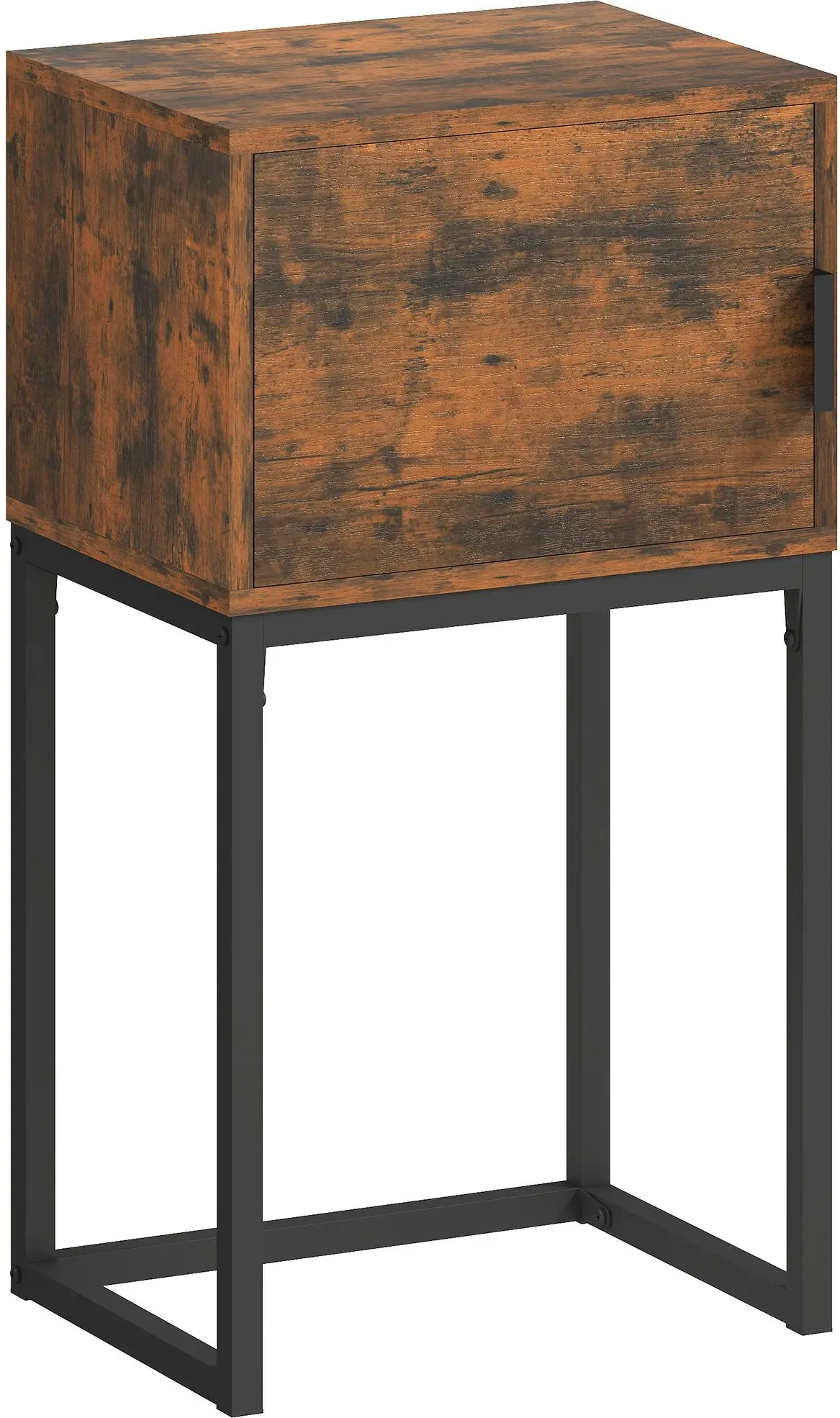 HOMCOM Konsolentisch Flurtisch mit Schrank, 40 x 30 x 76 cm Beistelltisch Sofatisch Kleiner Ausstellungstisch für Kleinen Raum, Eingang, Flur, Wohnzimmer Rustikal-Braun   Aosom