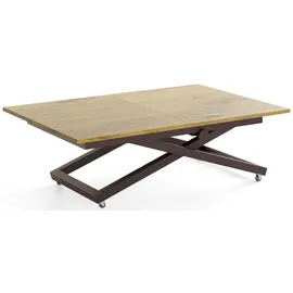 WFL GROUP Axen Braun Eiche 120-160 x 80 x 38-75 cm
