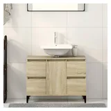 vidaXL Waschbeckenunterschrank Sonoma-Eiche 80x33x60 cm Holzwerkstoff