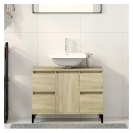 vidaXL Waschbeckenunterschrank Sonoma-Eiche 80x33x60 cm Holzwerkstoff