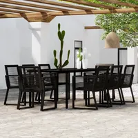 vidaXL Garten-Essgruppe 9-tlg. schwarz 3099154