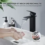Homelody Wasserhahn Bad Wasserfall Badarmaturen Schwarz Waschbecken Armatur Waschtischarmatur Hoch Einhandmischer Mischbatterie für Badzimmer, Sch...
