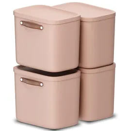 Rotho Maloja Aufbewahrungsbox 39,5 x 26,5 x 34 cm 4-tlg. rosa