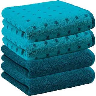 Erwin Müller Handtuch Handtuch "Sigmaringen" 4er-Pack, Frottier/Jacquard, Walk-Frottier Uni/Karo/gemustert grün
