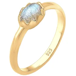 Elli Vintage Labradorit Edelstein 925 Silber Ringe   Damen 