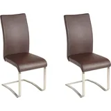 MCA Furniture Freischwinger »Arco«, (Set), 4 St., Kunstleder, 2er-, 4er-, 6er-Set, Stuhl belastbar bis 130 Kg, braun