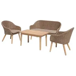 Garden Pleasure Sitzgruppe PUEBLO, natur Kunststoff, Holz, 4-teilig