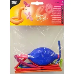 Papstar 50 Modellierballons 120 cm farbig sortiert mit Pumpe