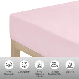 OTTO home Spannbettlaken Blackberry Single-Jersey 90 x 200 cm rosa 2 St.