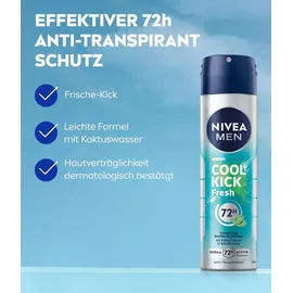 NIVEA Men Cool Kick Fresh Deo Spray 6 x 150 ml