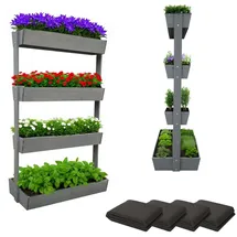 Coemo Vertikalbeet Vera 45 x 45 x 140 cm Grau