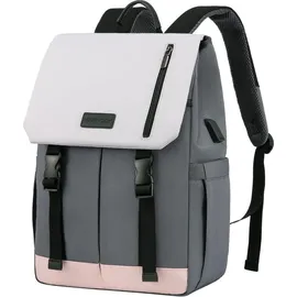 LOVEVOOK Rucksack 15,6 Zoll grau-rosa-weiß