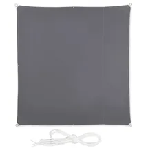 Relaxdays Sonnensegel Quadrat in Grau, Grau