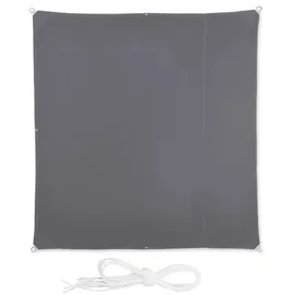 Relaxdays Sonnensegel Quadrat in Grau, Grau