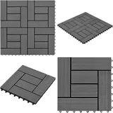 22 Stk. Terrassenfliesen 30 X 30 Cm 2 Qm Wpc Grau - Terrassenplatten - Gartenmöbel - Balkonterrasse - Outdoor Dekoration - Holz Kunststoff Verbund - Home & Living