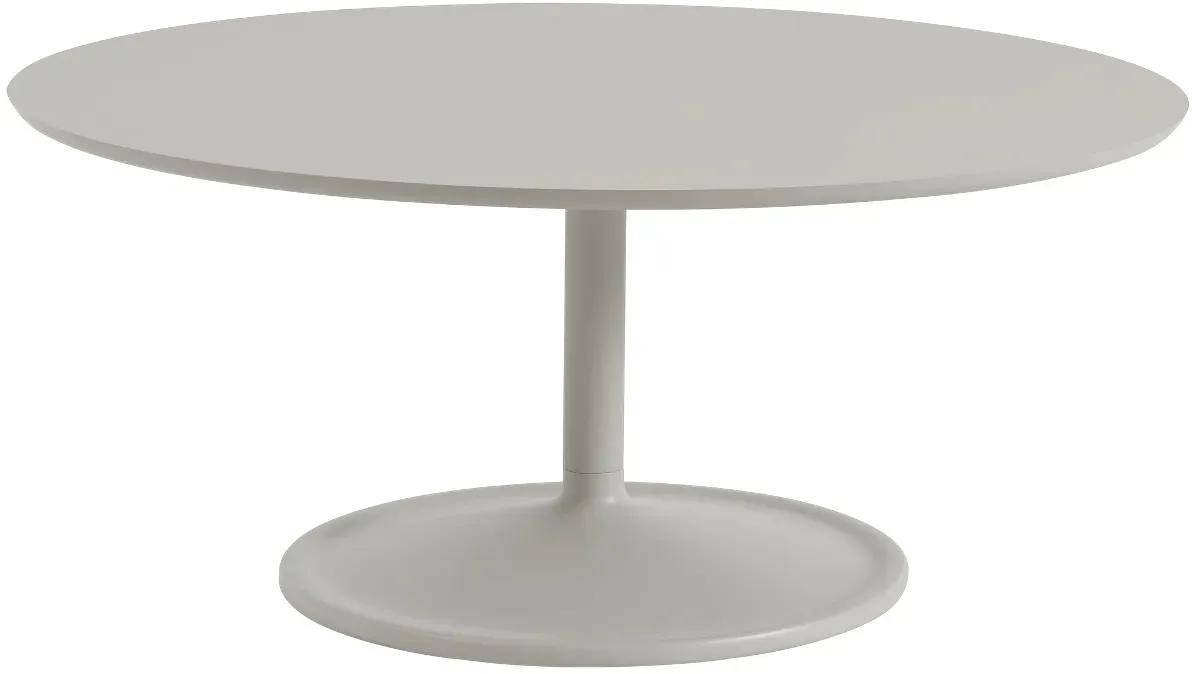 Muuto Soft Couchtisch, Ø 95 cm, grau linoleum / grau
