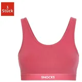 SNOCKS Soft Bra - Damen BH ohne Bügel, Perfekte Passform und hoher Komfort Dank Bio-Baumwolle, Bügel- und Nahtlos - Vielseitig und Bequem für Sport und Alltag - Mauve - S - S